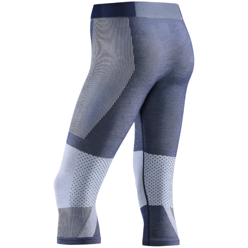 Ski Touring 3/4 Base Tights, Men, Blue - Back View