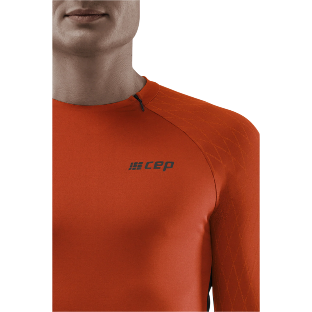 Cold Weather Shirt, Men, Dark Orange, Logo Detail