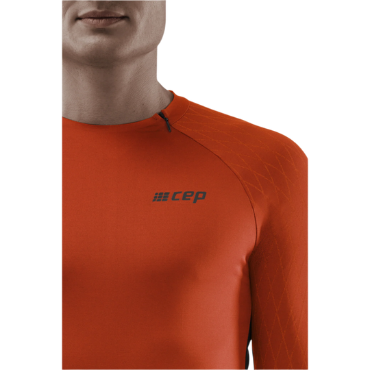 Cold Weather Shirt, Men, Dark Orange, Logo Detail