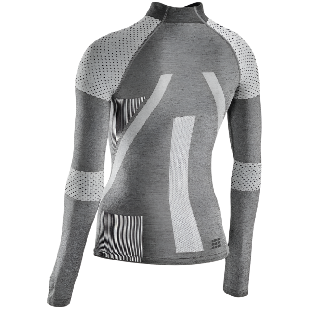 Ski Touring Base Shirt, Long Sleeve, Women, Grey - Back View