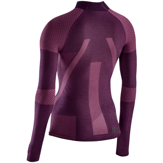 Ski Touring Base Shirt, Long Sleeve, Women, Violet - Back View