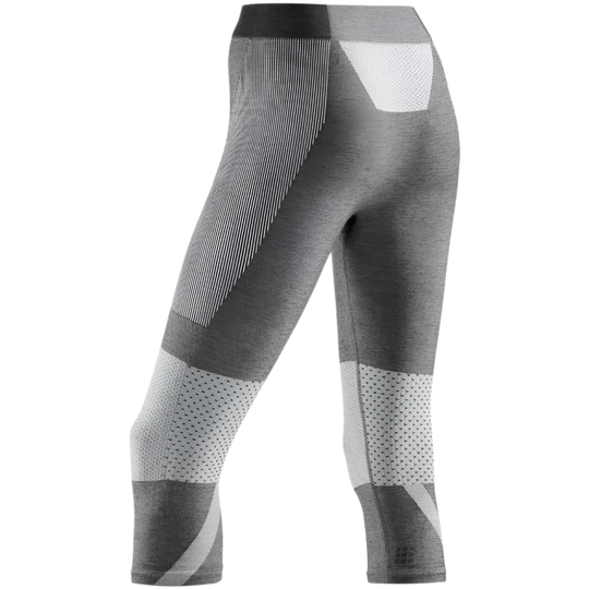 Ski Touring 3/4 Base Tights, Women, Grey - Back View