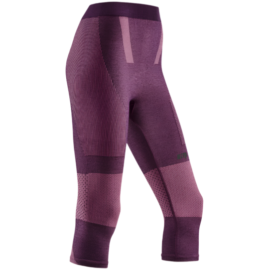 Ski Touring 3/4 Base Tights, Women, Violet - Front View