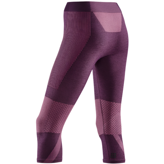 Ski Touring 3/4 Base Tights, Women, Violet - Back View