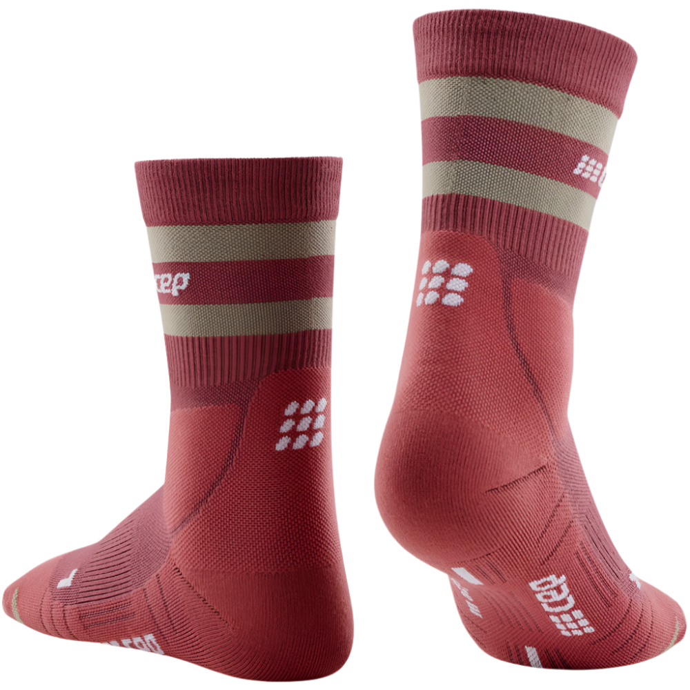 CEP Hiking 80's Socks, Mid Cut, Women, Berry/Sand, Back Alternate View