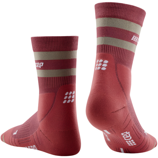 CEP Hiking 80's Socks, Mid Cut, Women, Berry/Sand, Back Alternate View