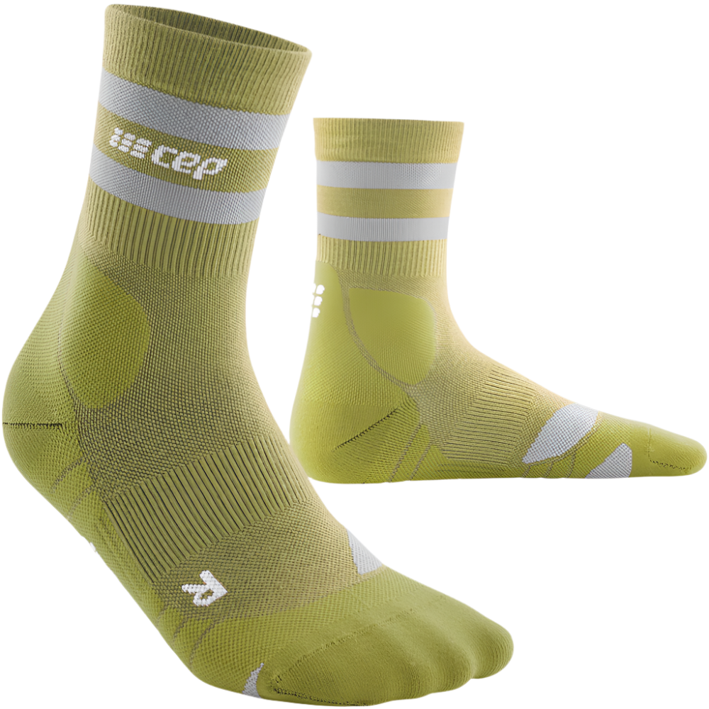 CEP Hiking 80's Socks, Mid Cut, Women, Olive/Grey, Side View