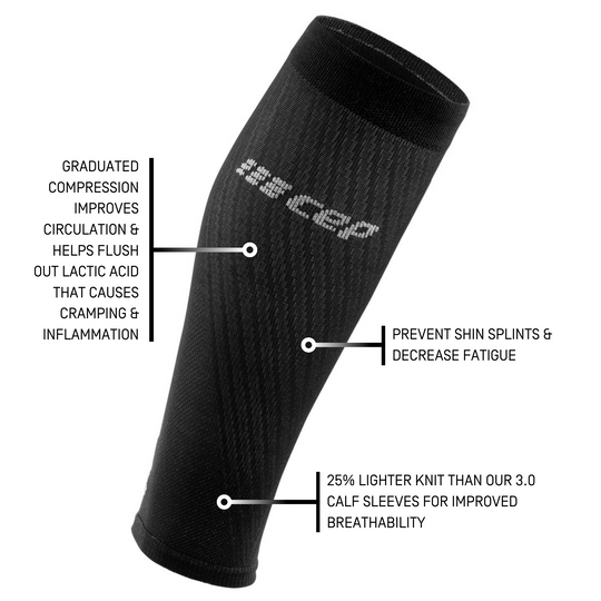 Ultralight Compression Calf Sleeves, Men, Black/Light Grey, Detail