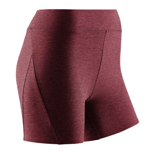 Training Active Shorts, Women, Cardio Cherry Melange, Front View