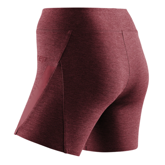 Training Active Shorts, Women, Cardio Cherry Melange, Back View