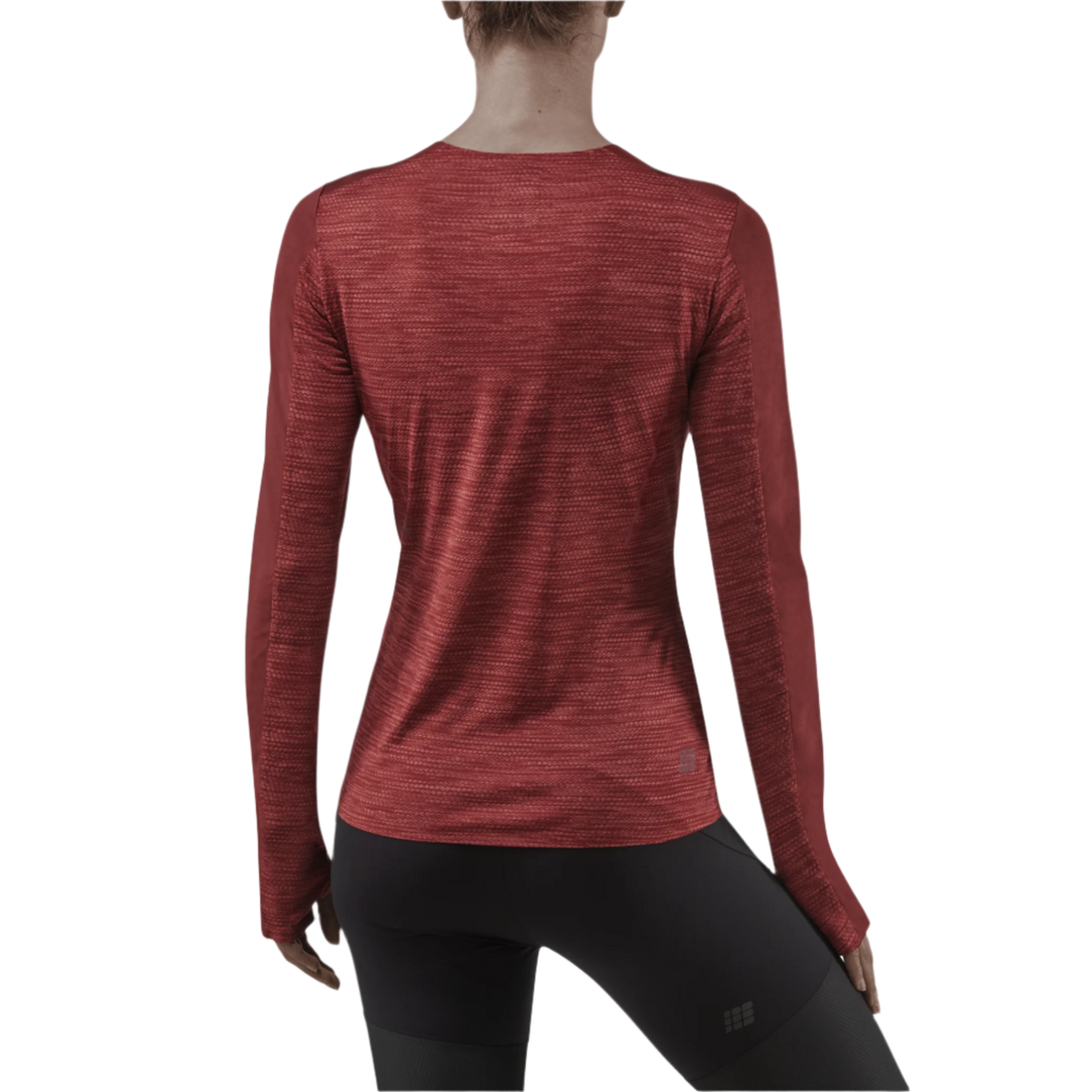 Run Long Sleeve Shirt, Women, Dark Red