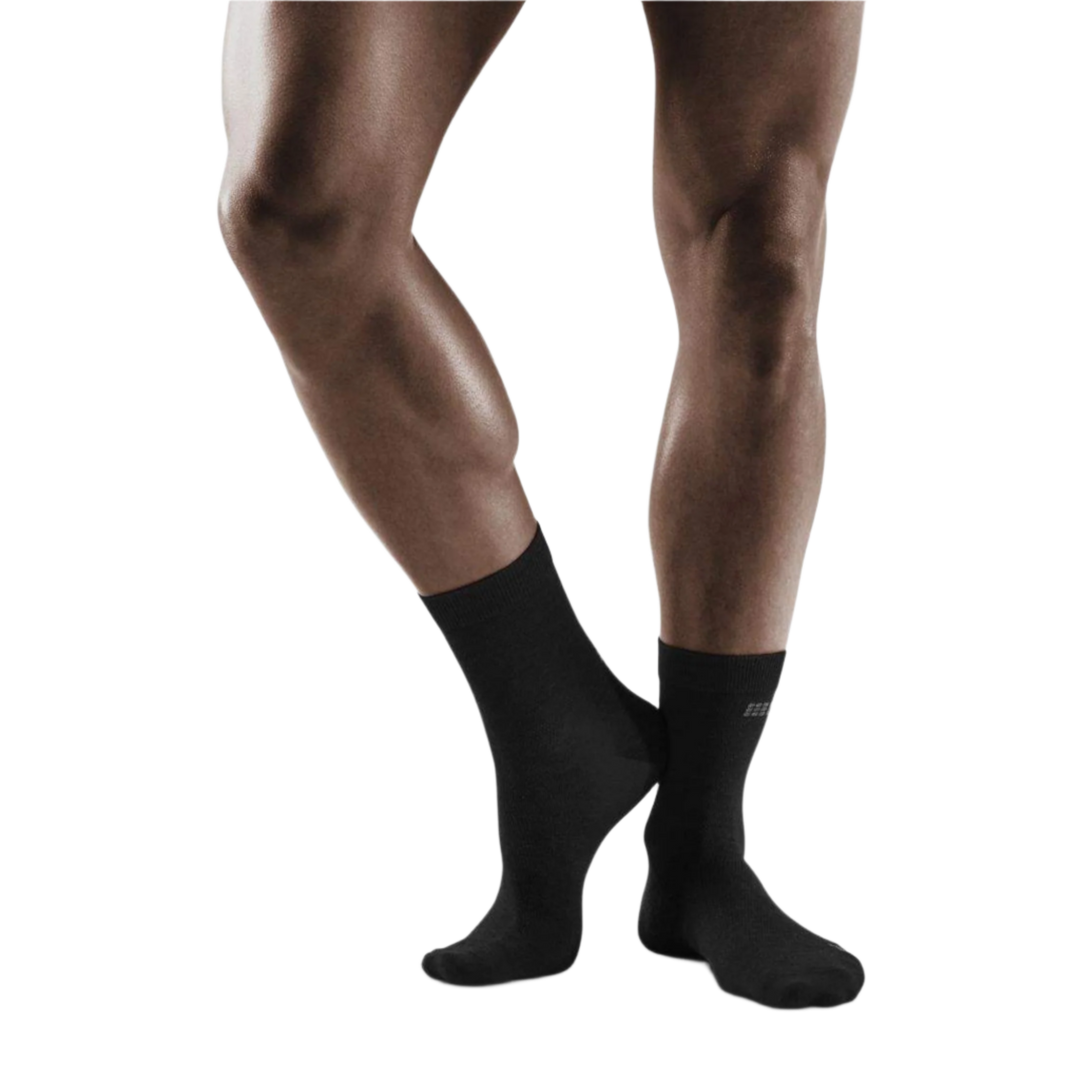 Allday Merino Mid Cut Compression Socks, Men, Anthracite