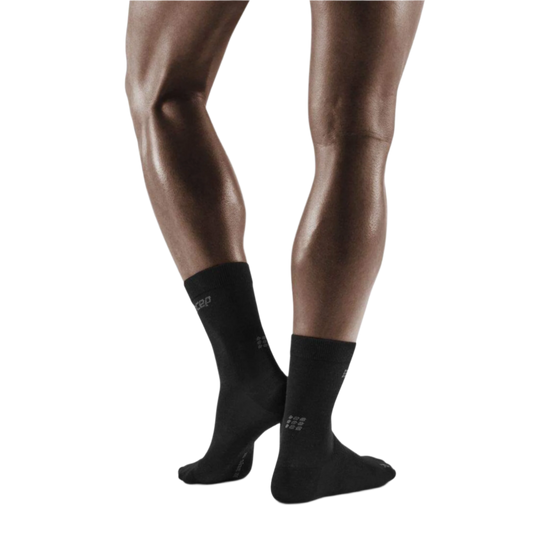 Allday Merino Mid Cut Compression Socks, Men, Anthracite, Back View Model