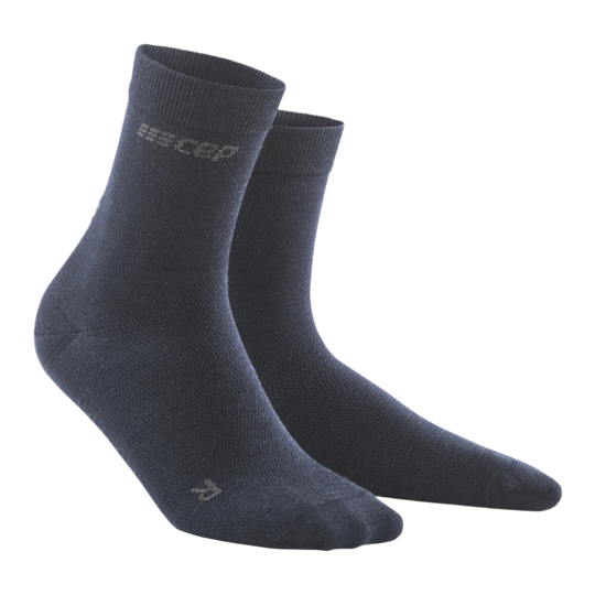 Allday Merino Mid Cut Compression Socks, Men, Dark Blue, Front View