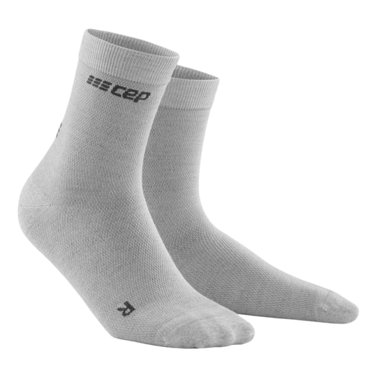 Allday Merino Mid Cut Compression Socks, Men, Light Grey, Front View