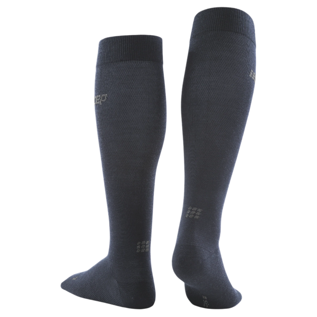 Allday Merino Tall Compression Socks, Men, Dark Blue, Back View