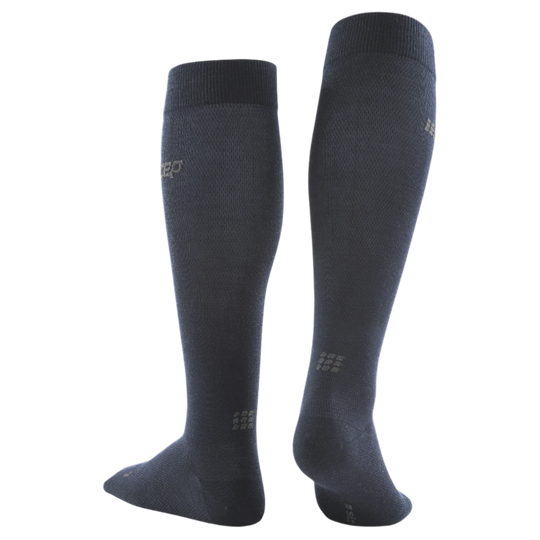 Allday Merino Tall Compression Socks, Men, Dark Blue, Back View