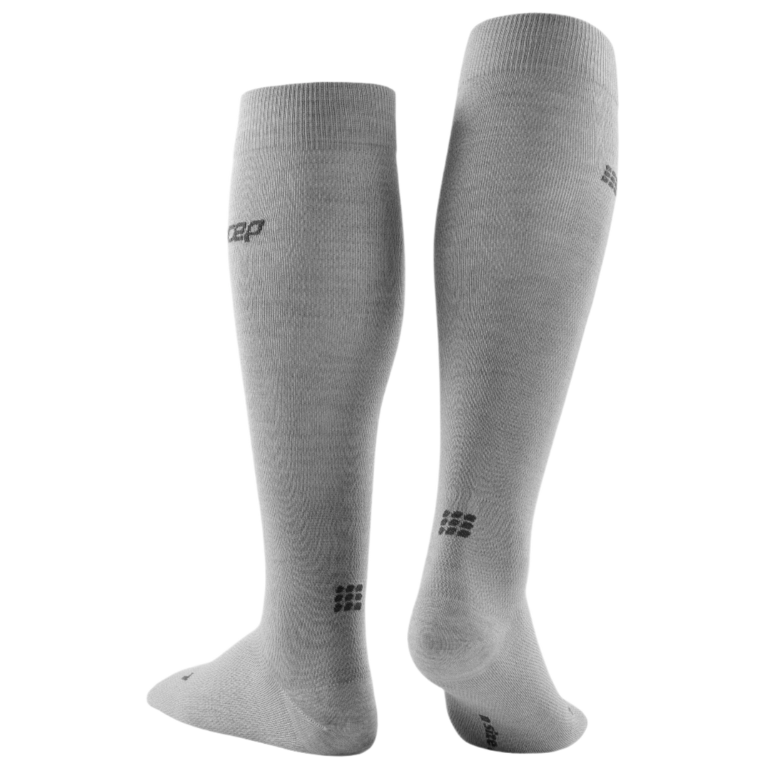 Allday Merino Tall Compression Socks, Men, Light Grey, Back View