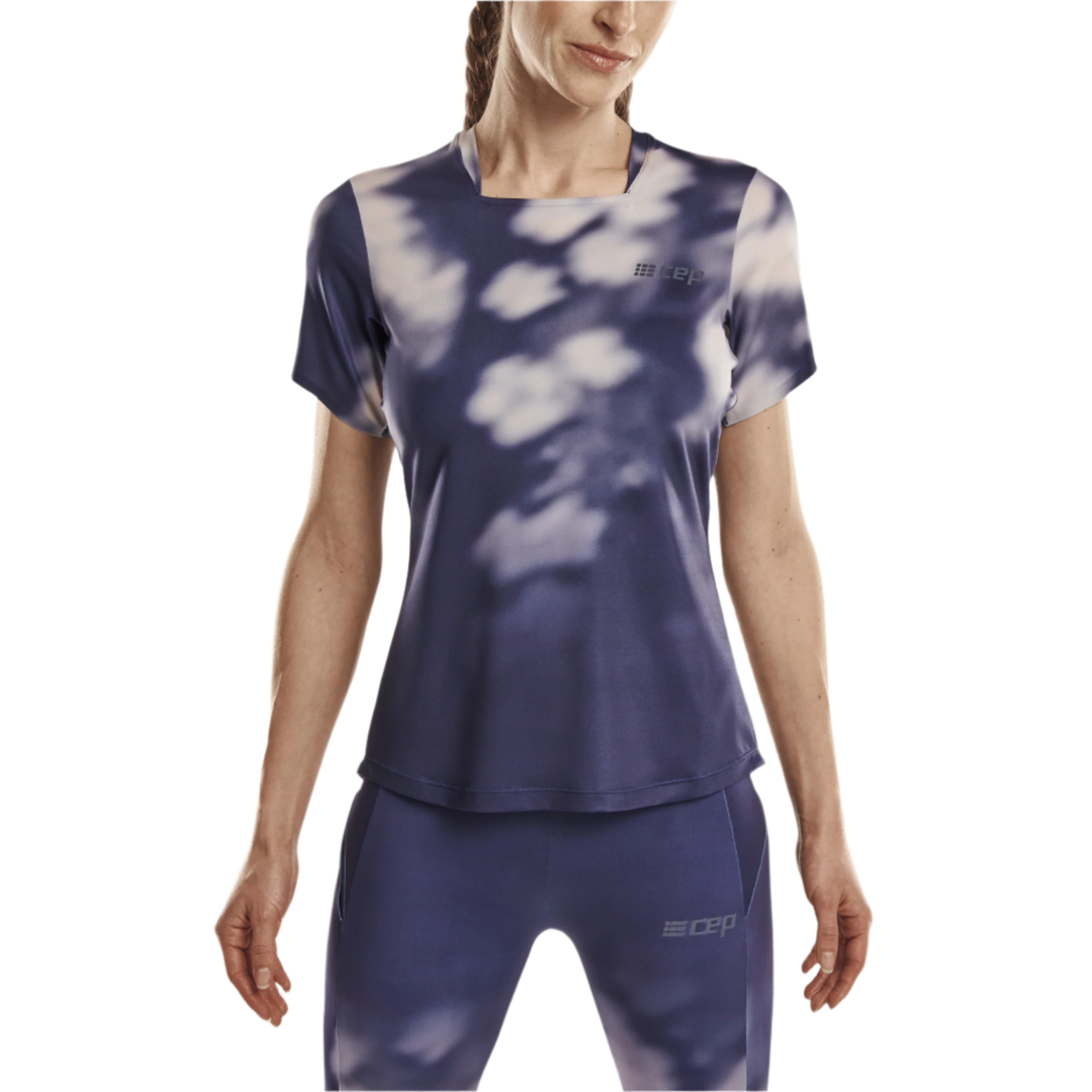 Bloom Short Sleeve Shirt, Women, Blue Bloom