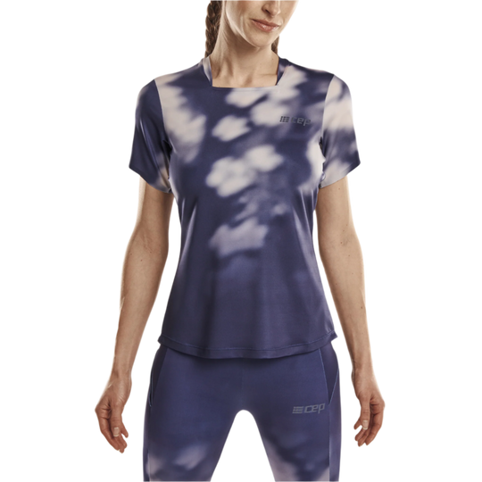 Bloom Short Sleeve Shirt, Women, Blue Bloom