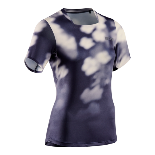 Bloom Short Sleeve Shirt, Women, Blue Bloom, Front View