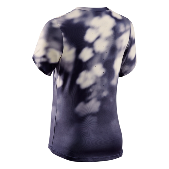 Bloom Short Sleeve Shirt, Women, Blue Bloom, Back View