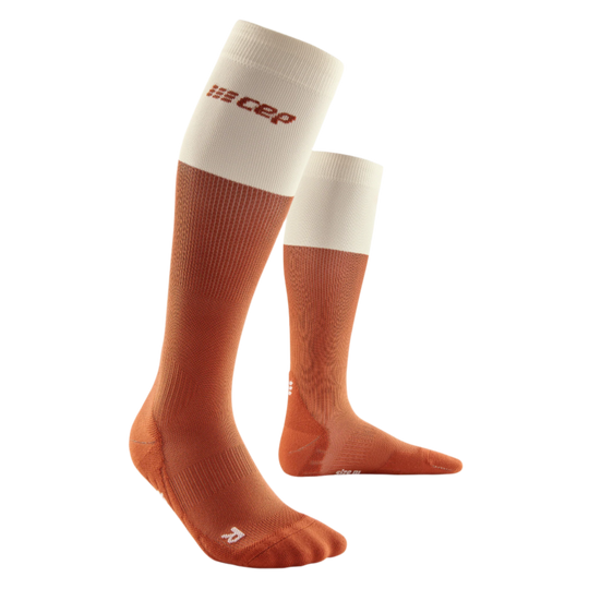 Bloom Tall Compression Socks, Women, Ginger/White, Front View