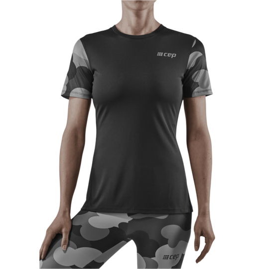 Camocloud Short Sleeve Shirt, Women, Black/Grey Camo