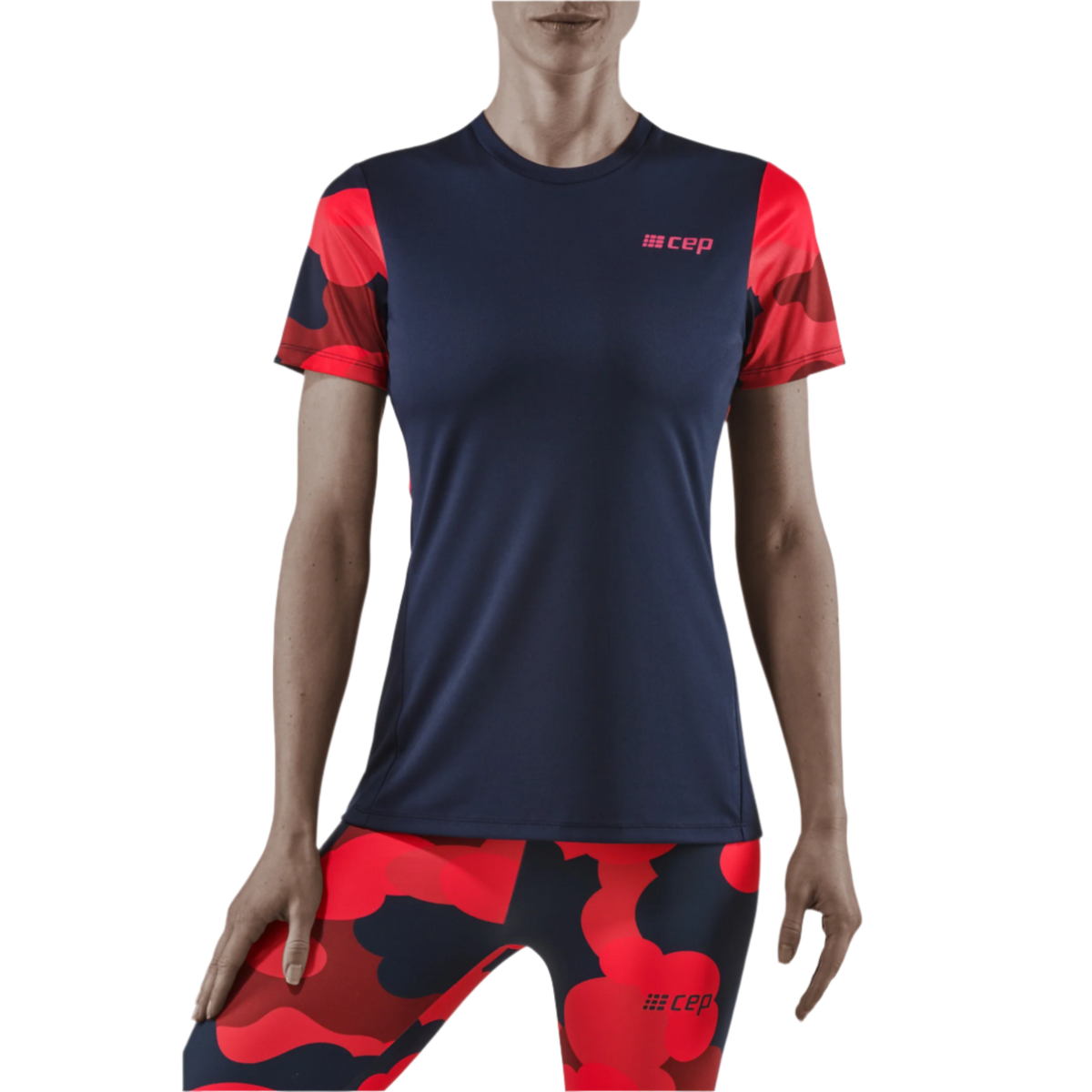 Camocloud Short Sleeve Shirt, Women, Pink/Peacoat