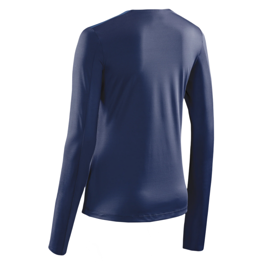 Chevron Long Sleeve Shirt, Women, Peacoat/Blue, Back View