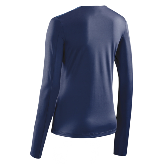 Chevron Long Sleeve Shirt, Women, Peacoat/Blue, Back View