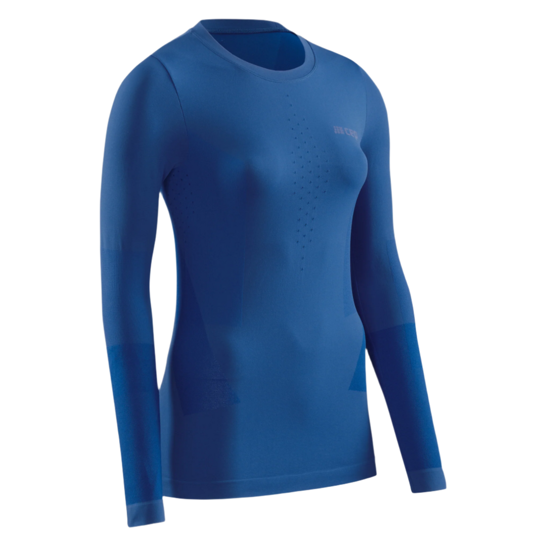 Cold Weather Long Sleeve Base Shirt, Women, Royal Blue, Front View