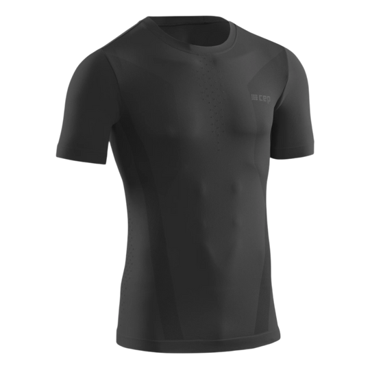 Cold Weather Short Sleeve Base Shirt, Men, Black, Front View