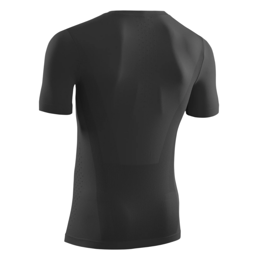 Cold Weather Short Sleeve Base Shirt, Men, Black, Back View