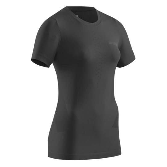 Cold Weather Short Sleeve Base Shirt, Women, Black, Front View