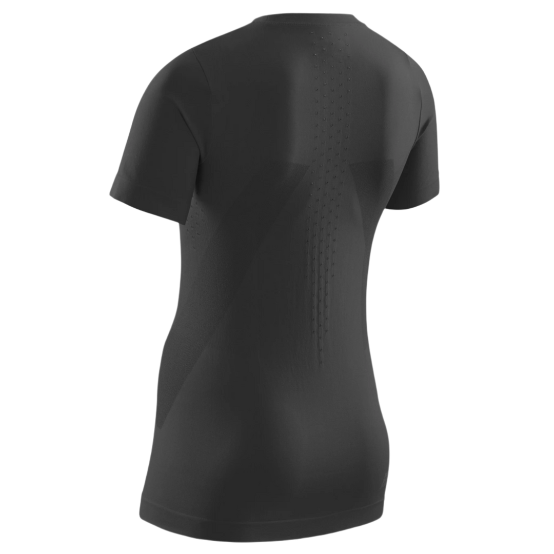 Cold Weather Short Sleeve Base Shirt, Women, Black, Back View