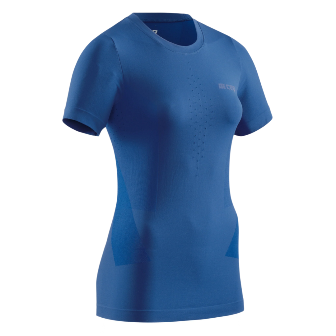 Cold Weather Short Sleeve Base Shirt, Women, Royal Blue, Front View