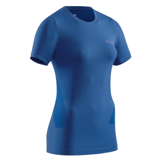 Cold Weather Short Sleeve Base Shirt, Women, Royal Blue, Front View