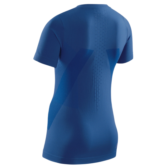 Cold Weather Short Sleeve Base Shirt, Women, Royal Blue, Back View