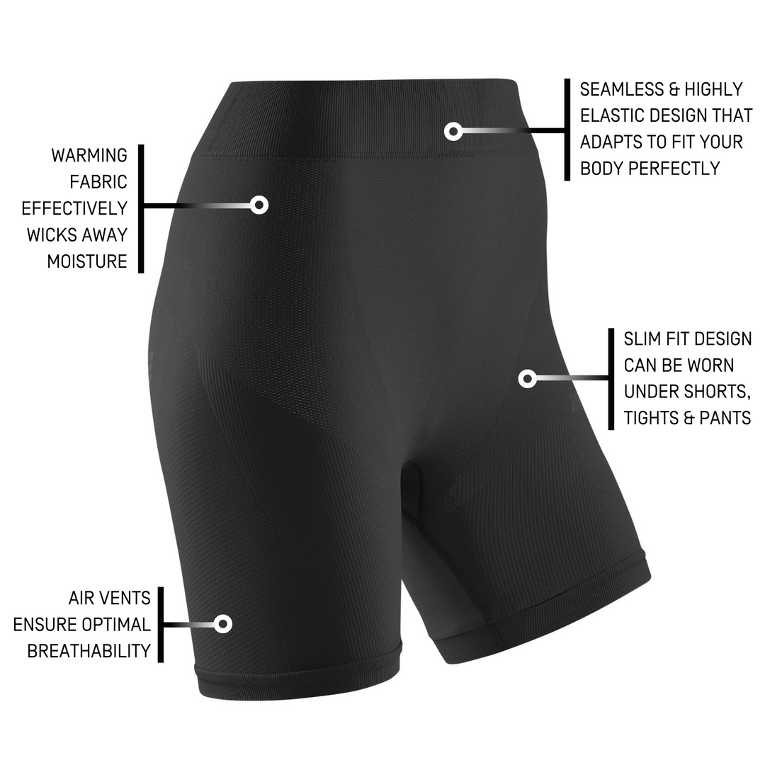 Cold Weather Base Shorts, Women, Black, Details