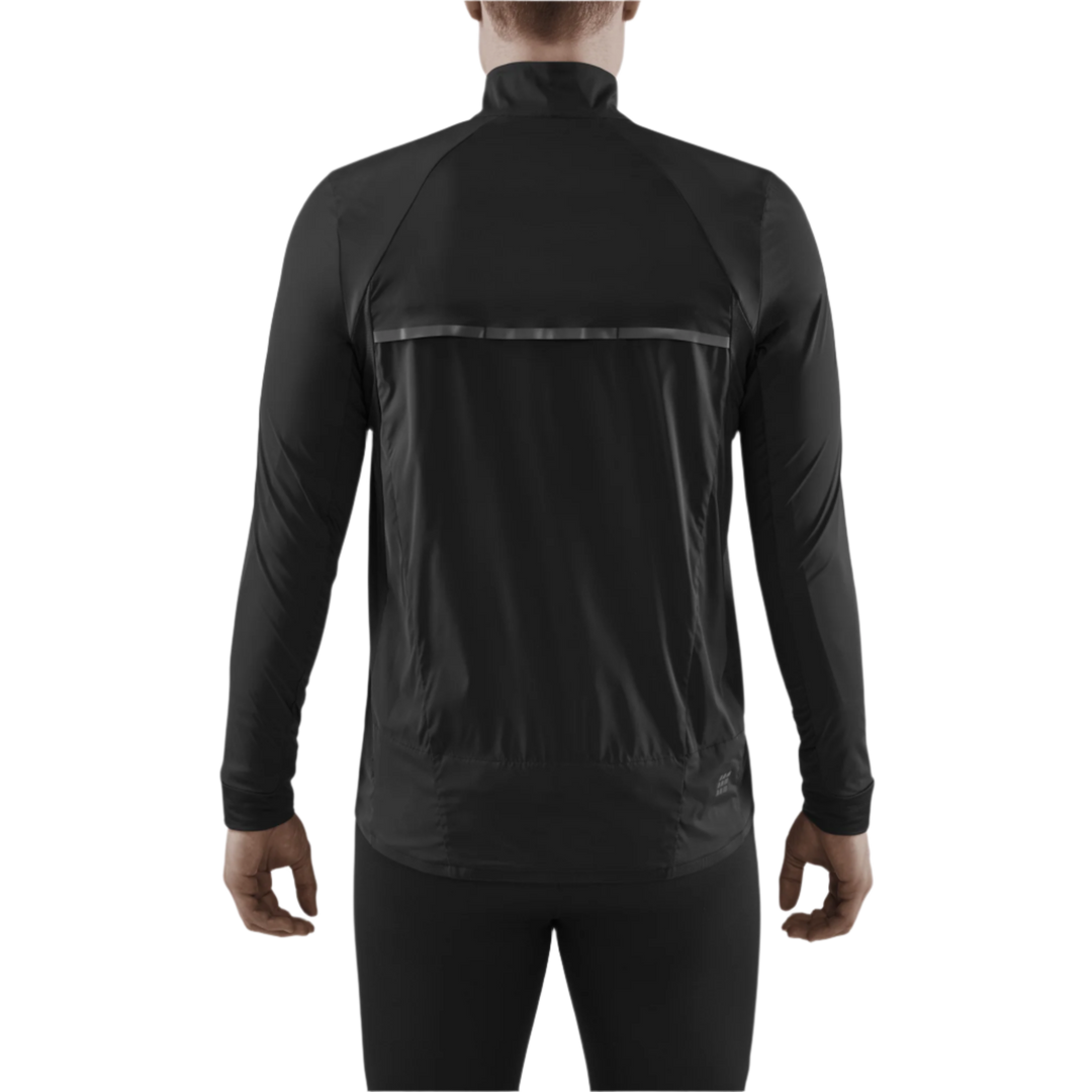 Cold Weather Windbreaker, Men, Black, Back View Model