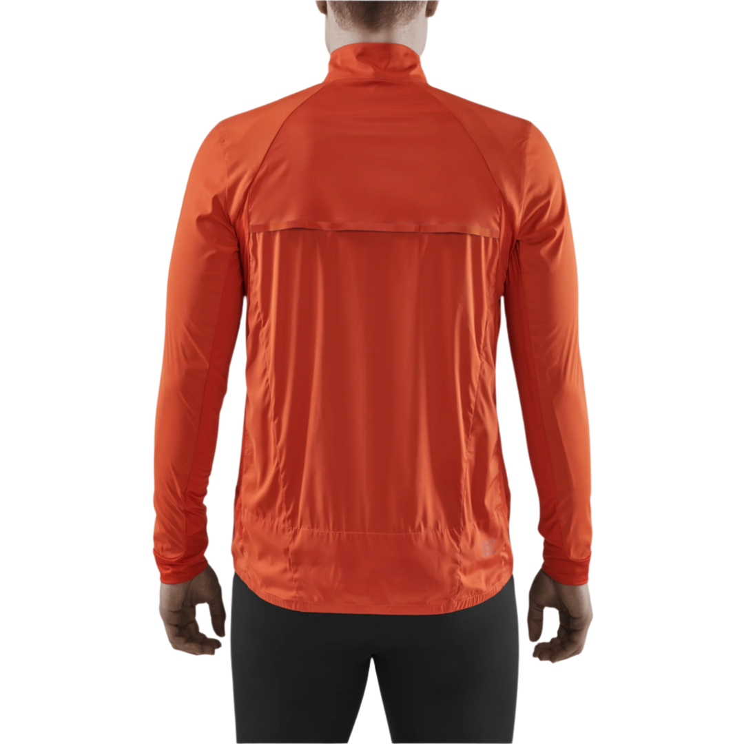 Cold Weather Windbreaker, Men, Dark Orange, Back View Model