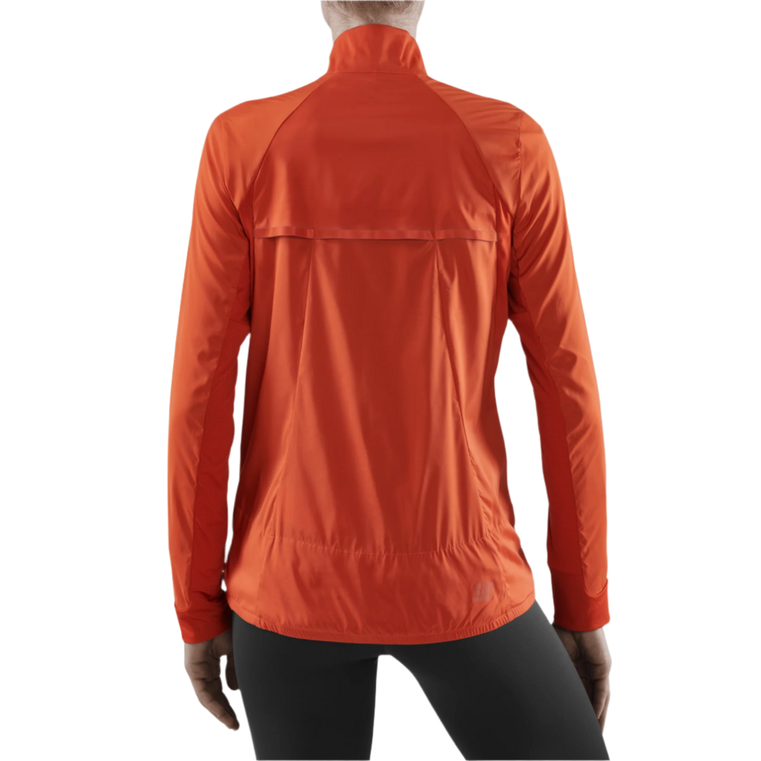 Cold Weather Windbreaker, Women, Dark Orange, Back View Model