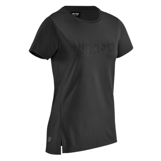 Crew Short Sleeve Shirt, Women, Black, Front View