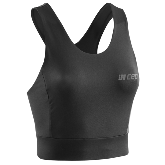 Training Crop Top, Women, Black, Front View