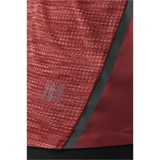 Run Short Sleeve Shirt, Women, Dark Red, Logo Detail