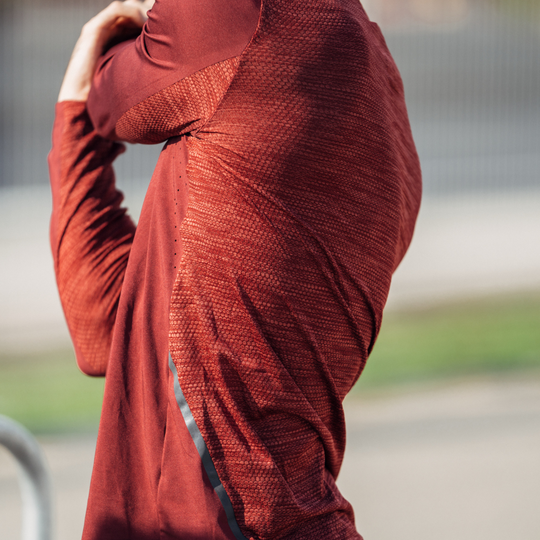 Run Long Sleeve Shirt, Women, Dark Red