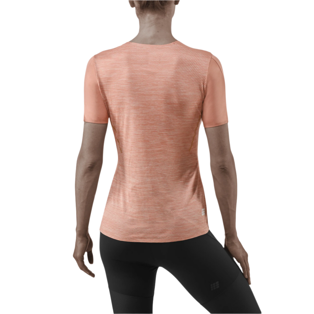 Run Short Sleeve Shirt, Women, Rose, Back View Model