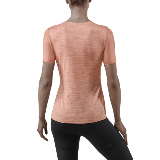 Run Short Sleeve Shirt, Women, Rose, Back View Model