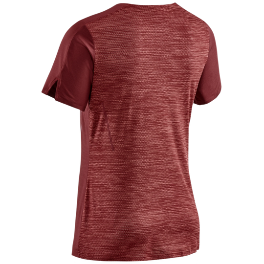 Run Short Sleeve Shirt, Women, Dark Red, Back View